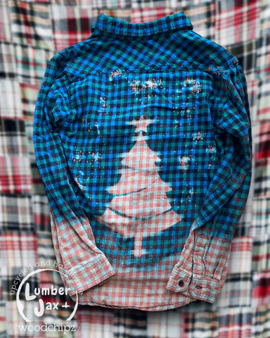 Christmas Tree Stamped Flannel